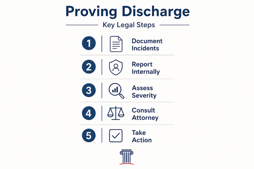 Infographic showing key steps for proving discharge