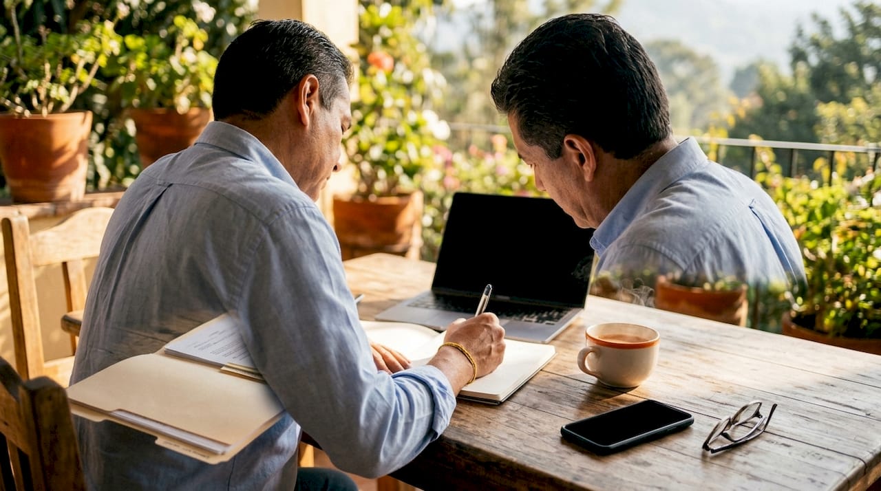 Employee writing accommodation notes at desk