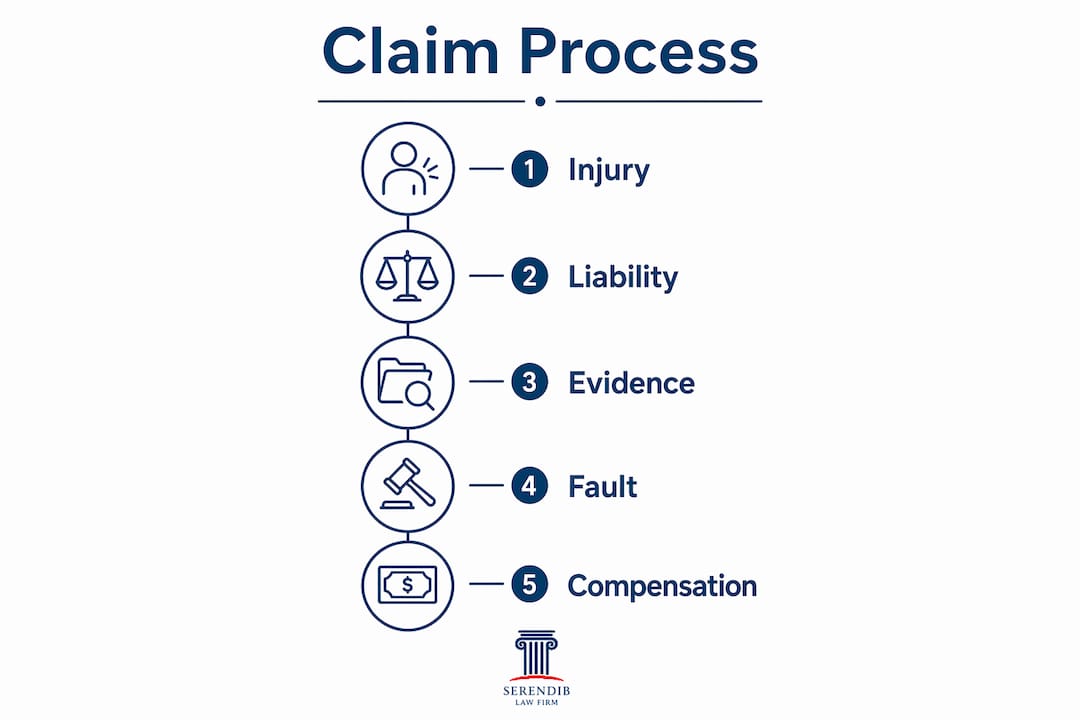 Infographic showing premises liability claim steps