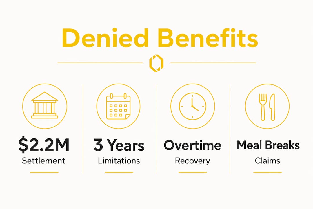 Infographic showing key denied benefits with statistics