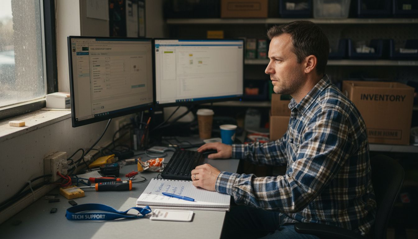 IT specialist integrating POS API system