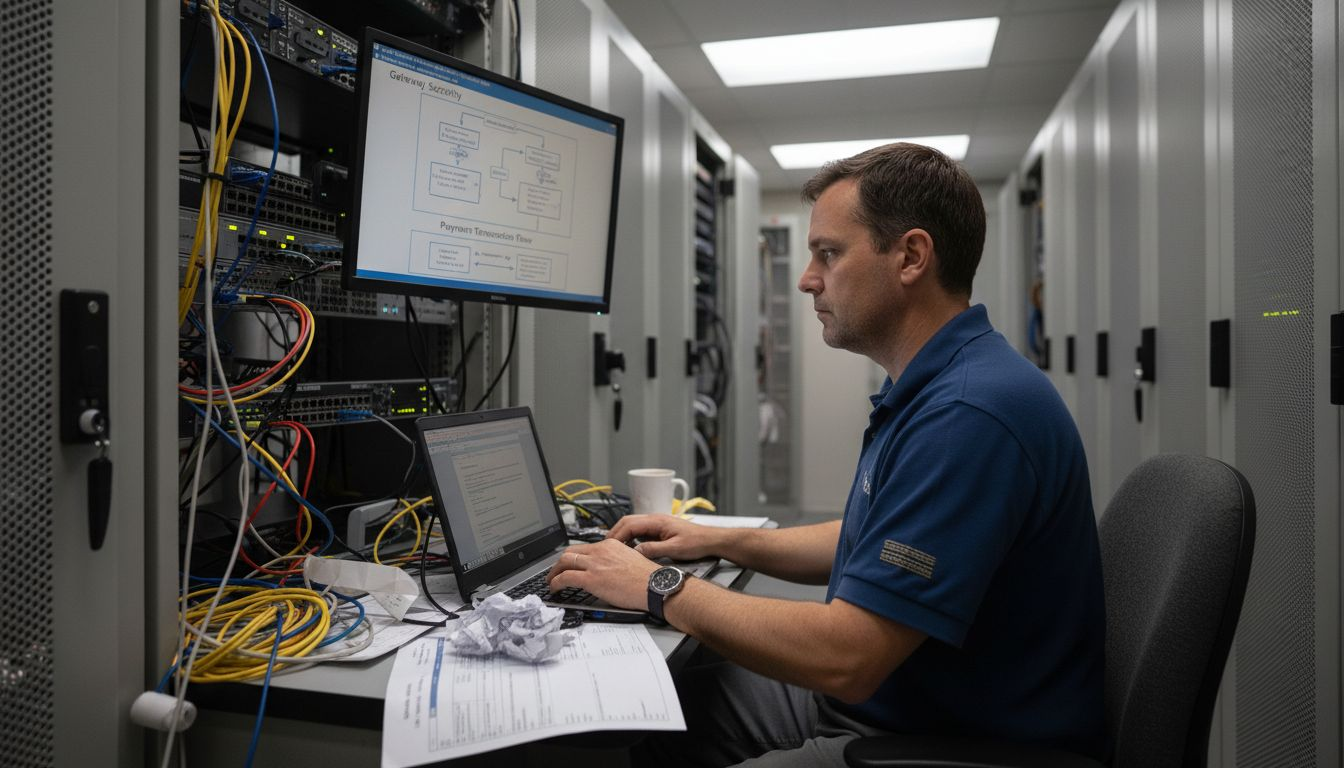 IT admin reviews payment gateway security setup