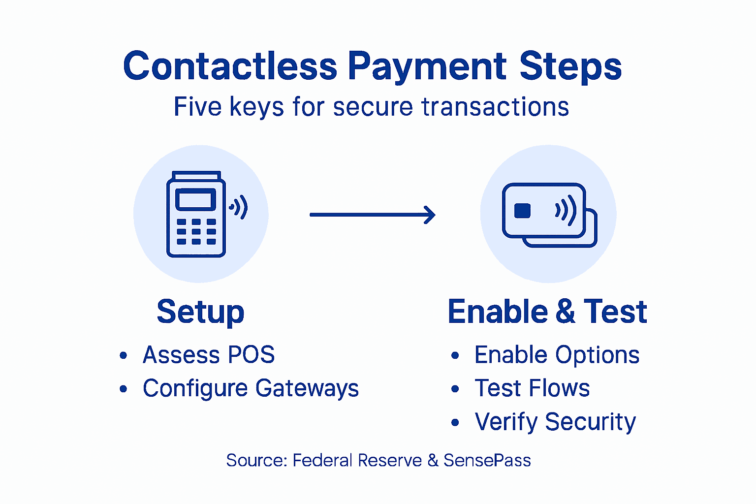 Infographic outlining contactless payment steps