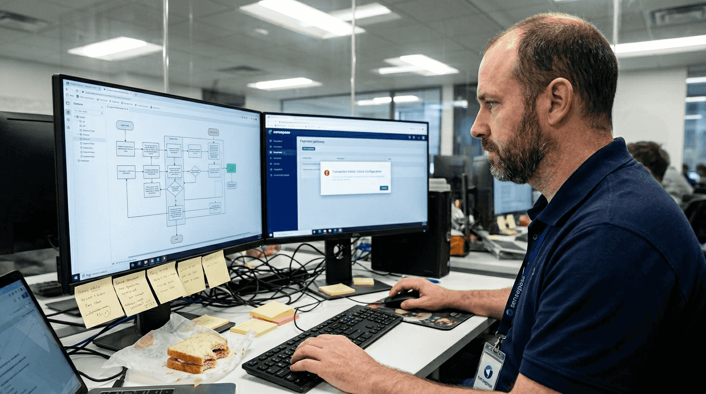 IT manager configures payment gateway workspace