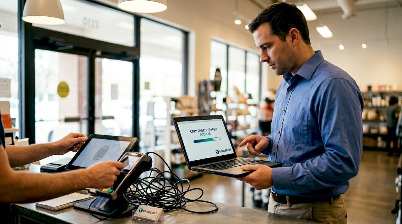 IT manager updating card information system