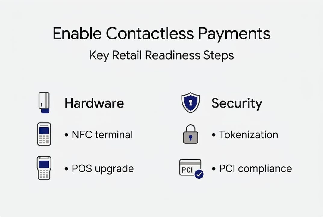 Infographic retail contactless payment enablement steps