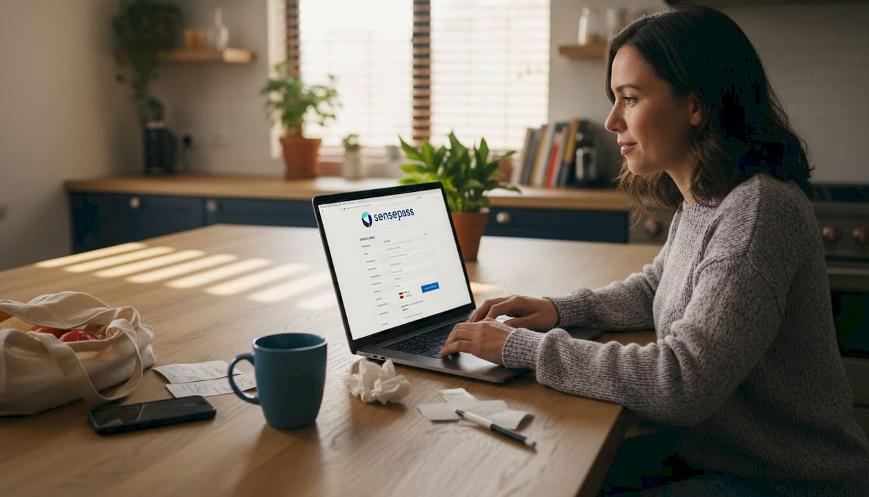 Shopper filling long online checkout form