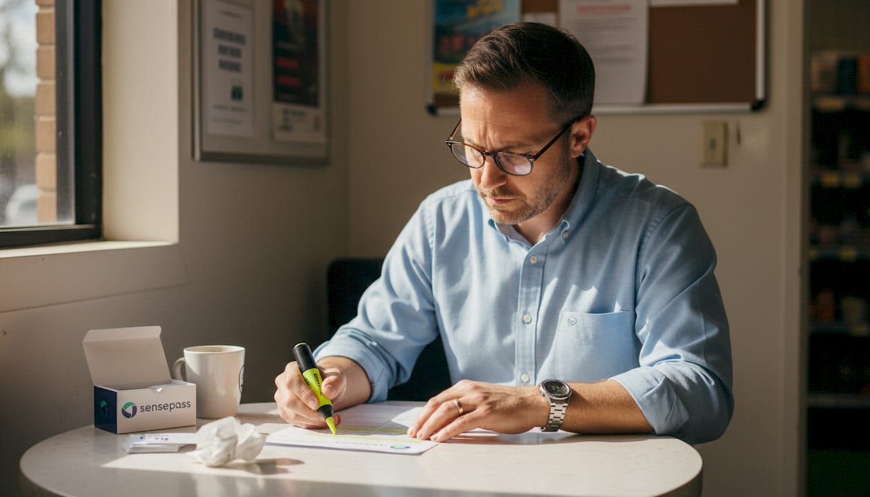 Manager checks payment report at break table