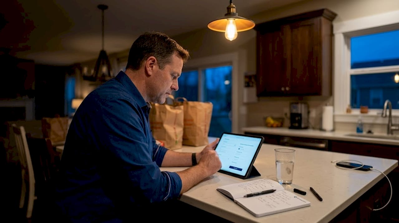 Person reviewing online checkout process