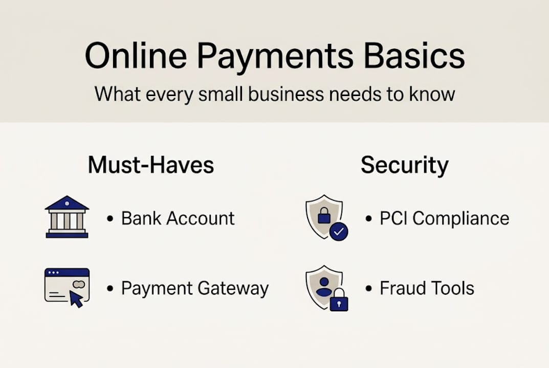 Infographic outlining online payment essentials