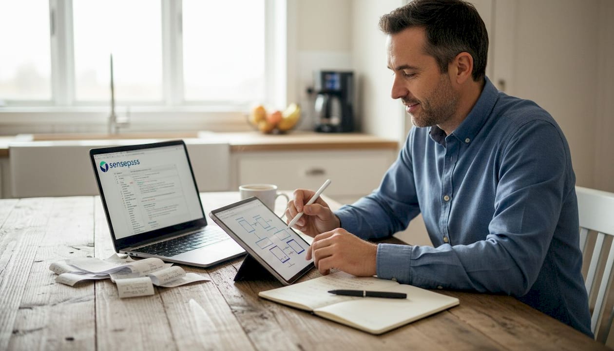 Business owner reviewing payment API setup