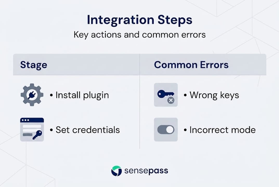 Infographic summarizes payment gateway integration steps
