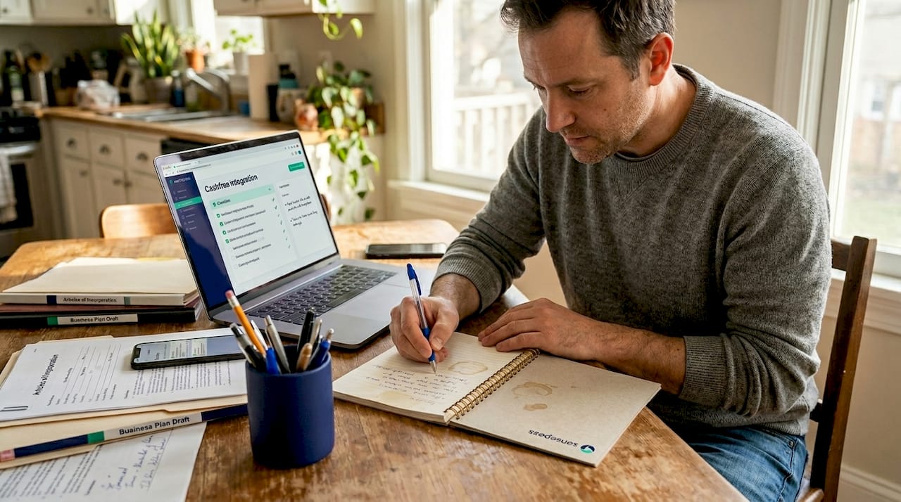 Business owner reviews integration checklist