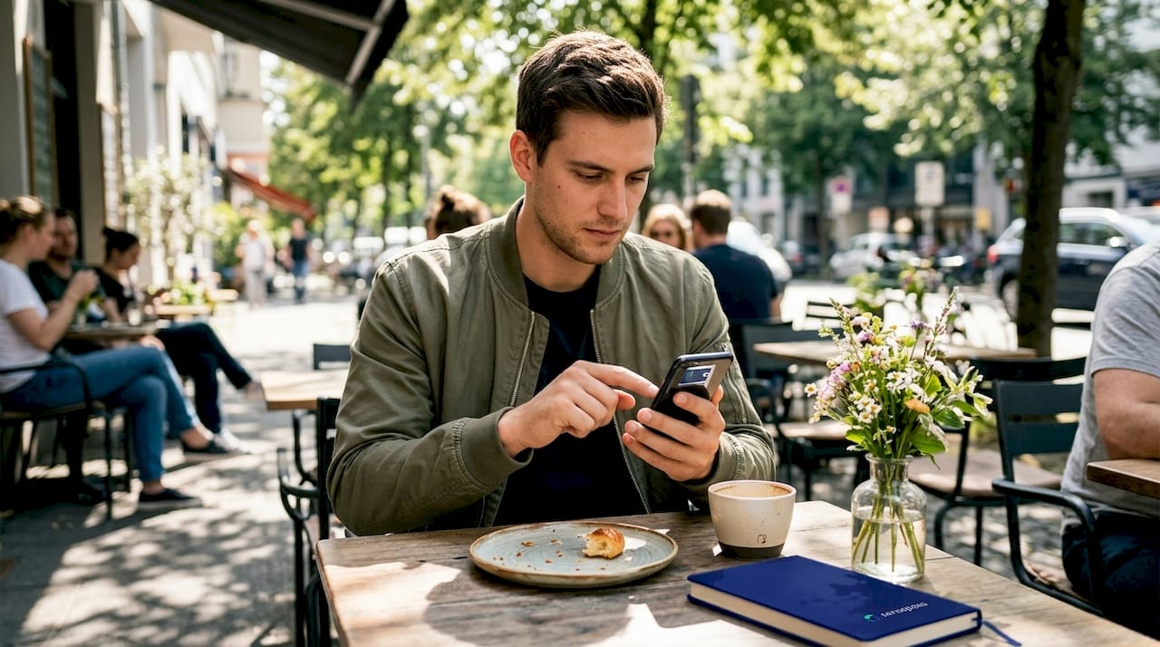 Customer using express checkout on phone