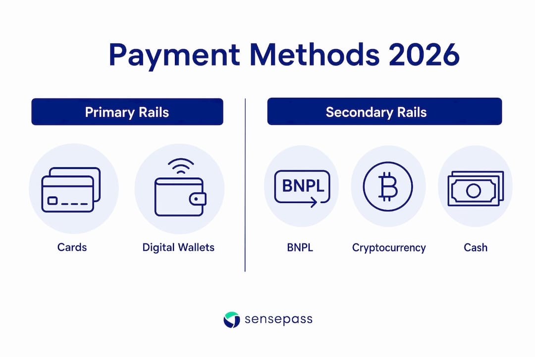Infographic comparing primary and secondary payment methods