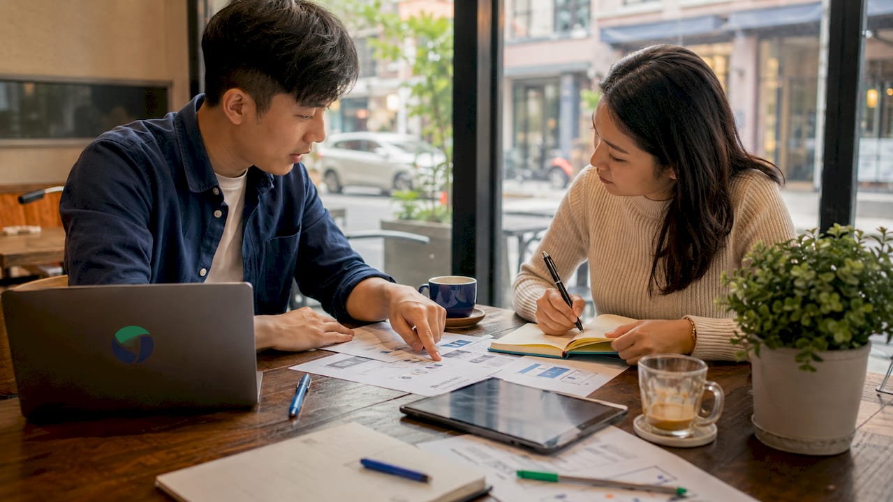 Two UX designers reviewing checkout optimization tests