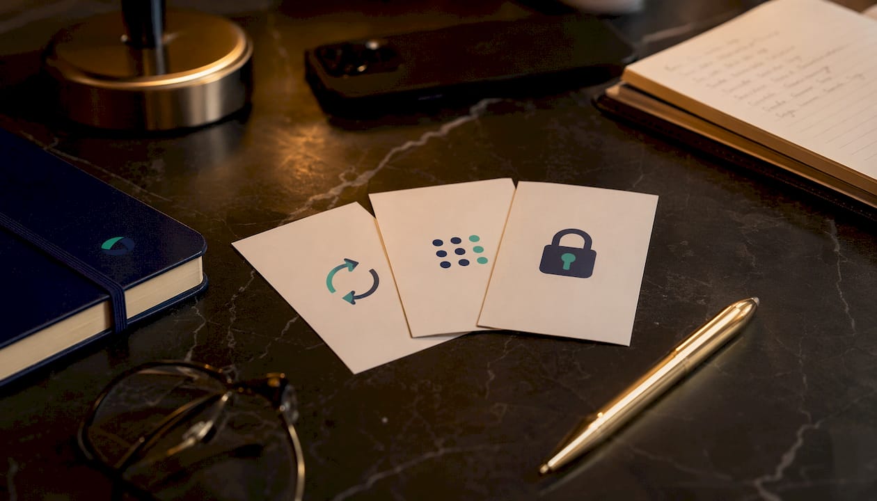 Overhead shot of subscription billing model cards