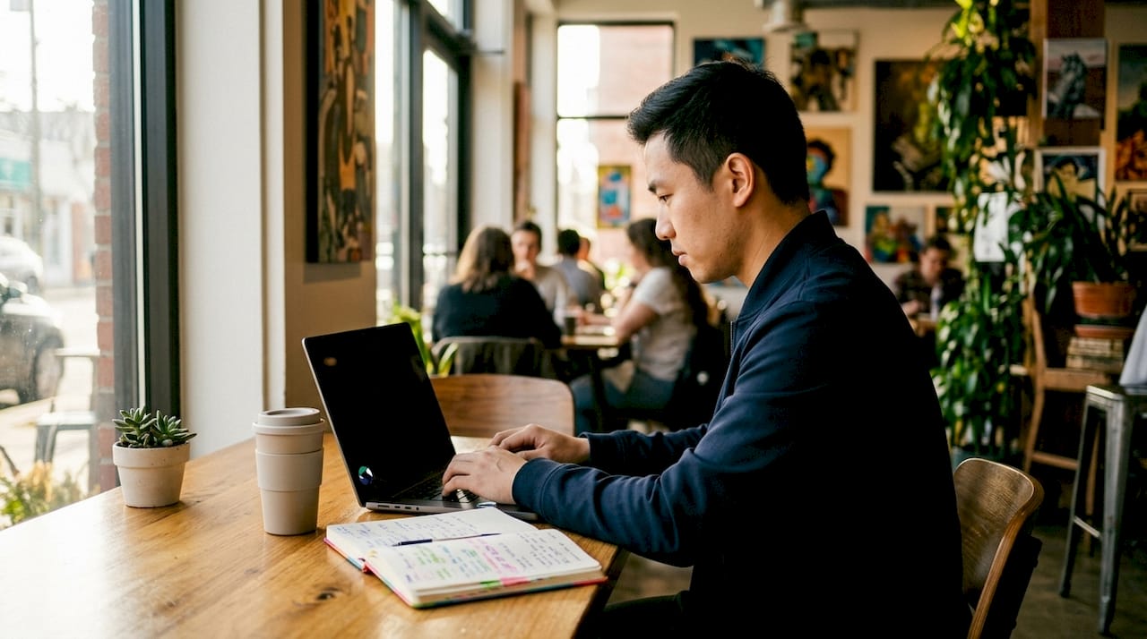 Man coding BNPL platform integration at laptop