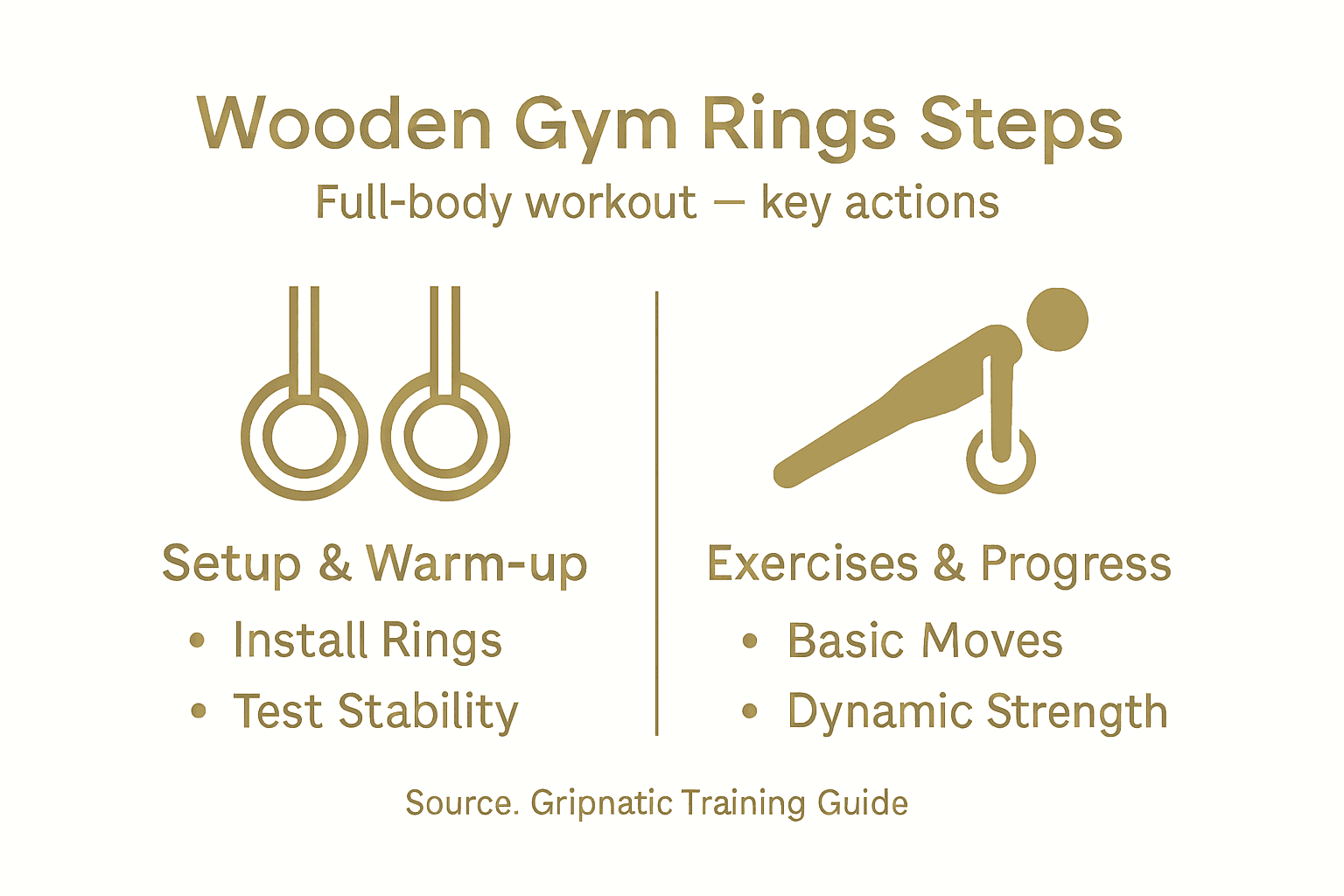 Ring Steps Wooden Gym Rings Workout Steps for Full-Body Strength - Gripnatic