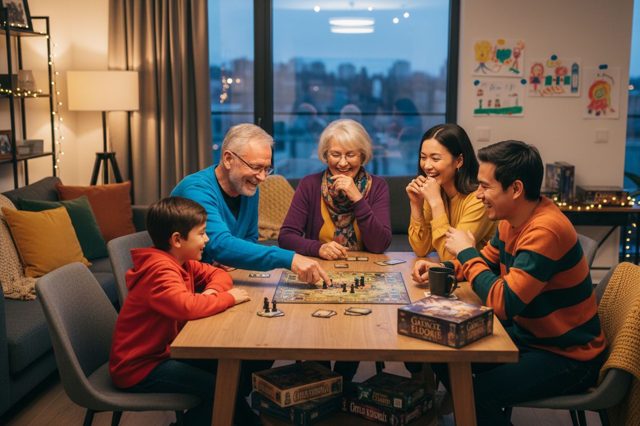 gezin bordspel interactie