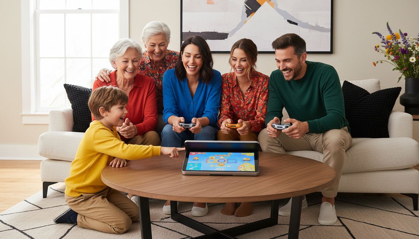 gezins groepsspel digitaal