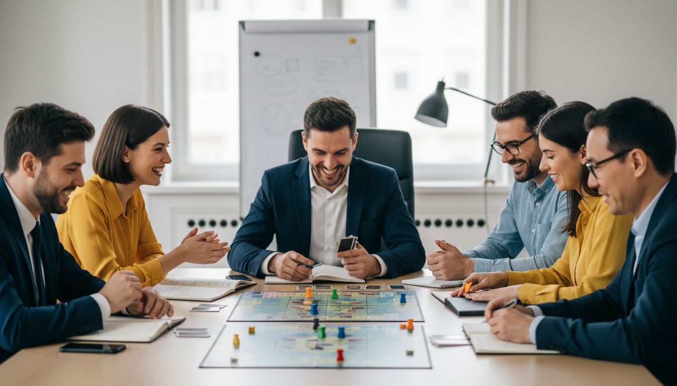 professioneel groepsspel kantoor