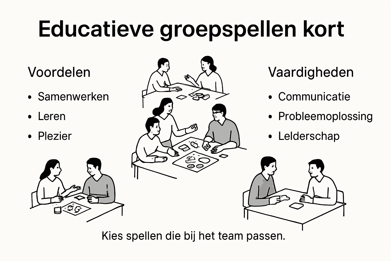 Overzicht: wat leveren groepsspellen op en welke vaardigheden ontwikkel je ermee?