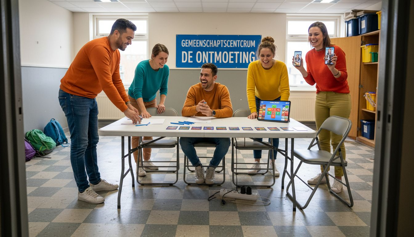 De groep zorgt ervoor dat de speelhoek gezellig wordt ingericht met verschillende materialen.