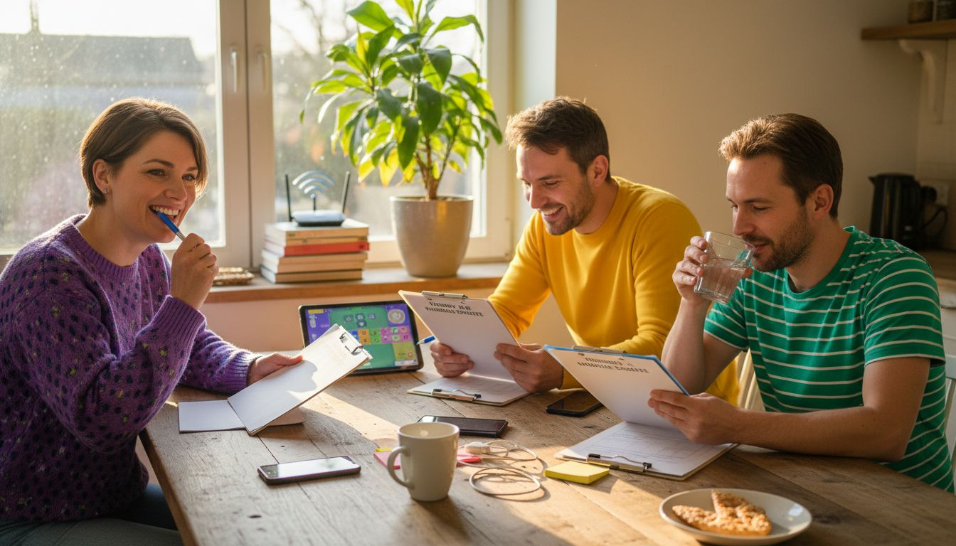 Collega’s die samen een teamenquête invullen