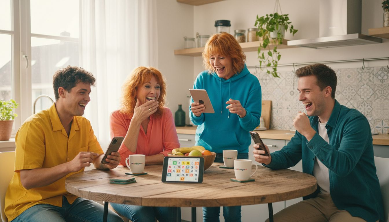 Met z’n vieren gezellig online bingoën