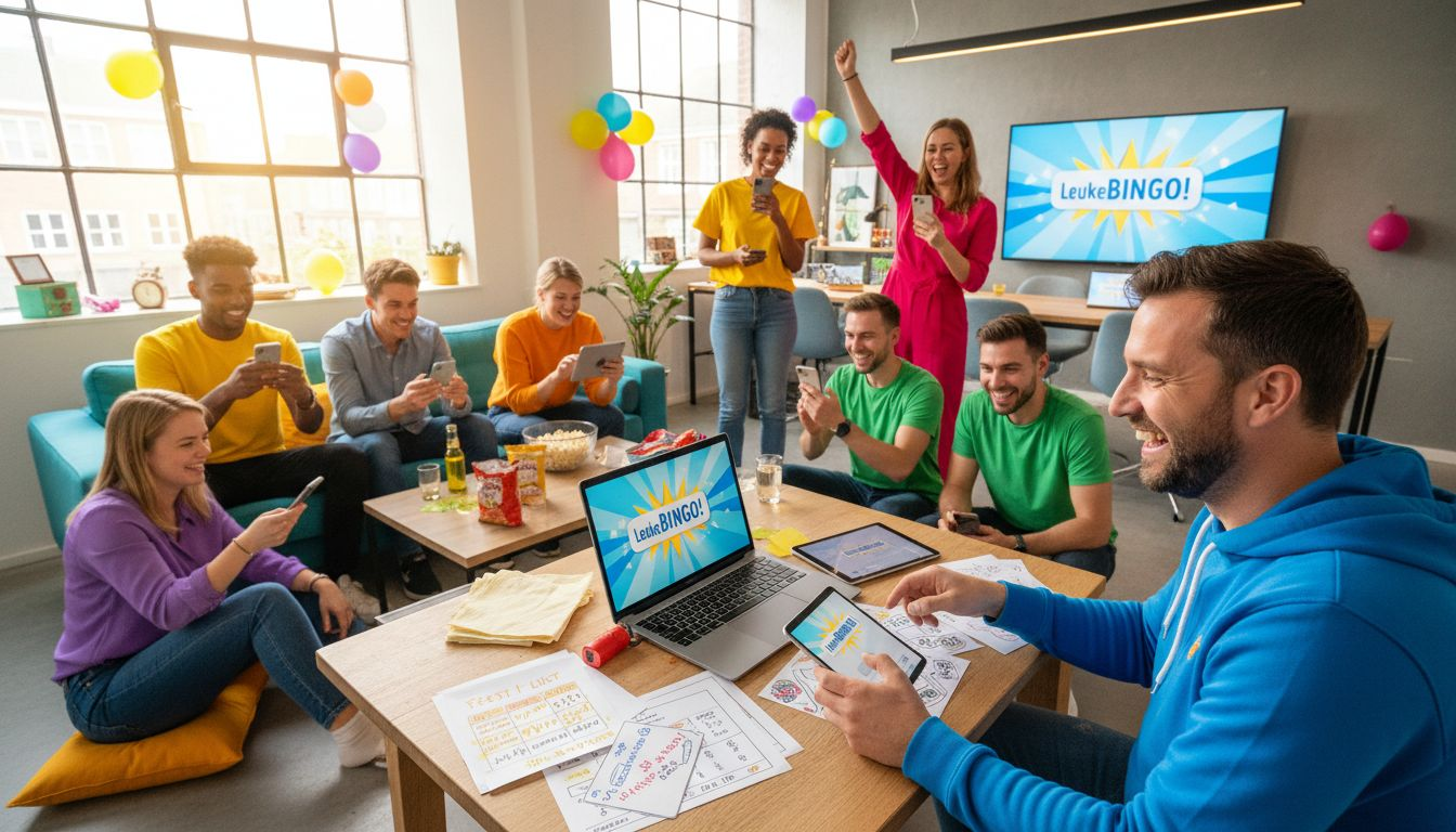 Man ontwerpt zijn eigen unieke bingokaarten gewoon thuis aan de keukentafel