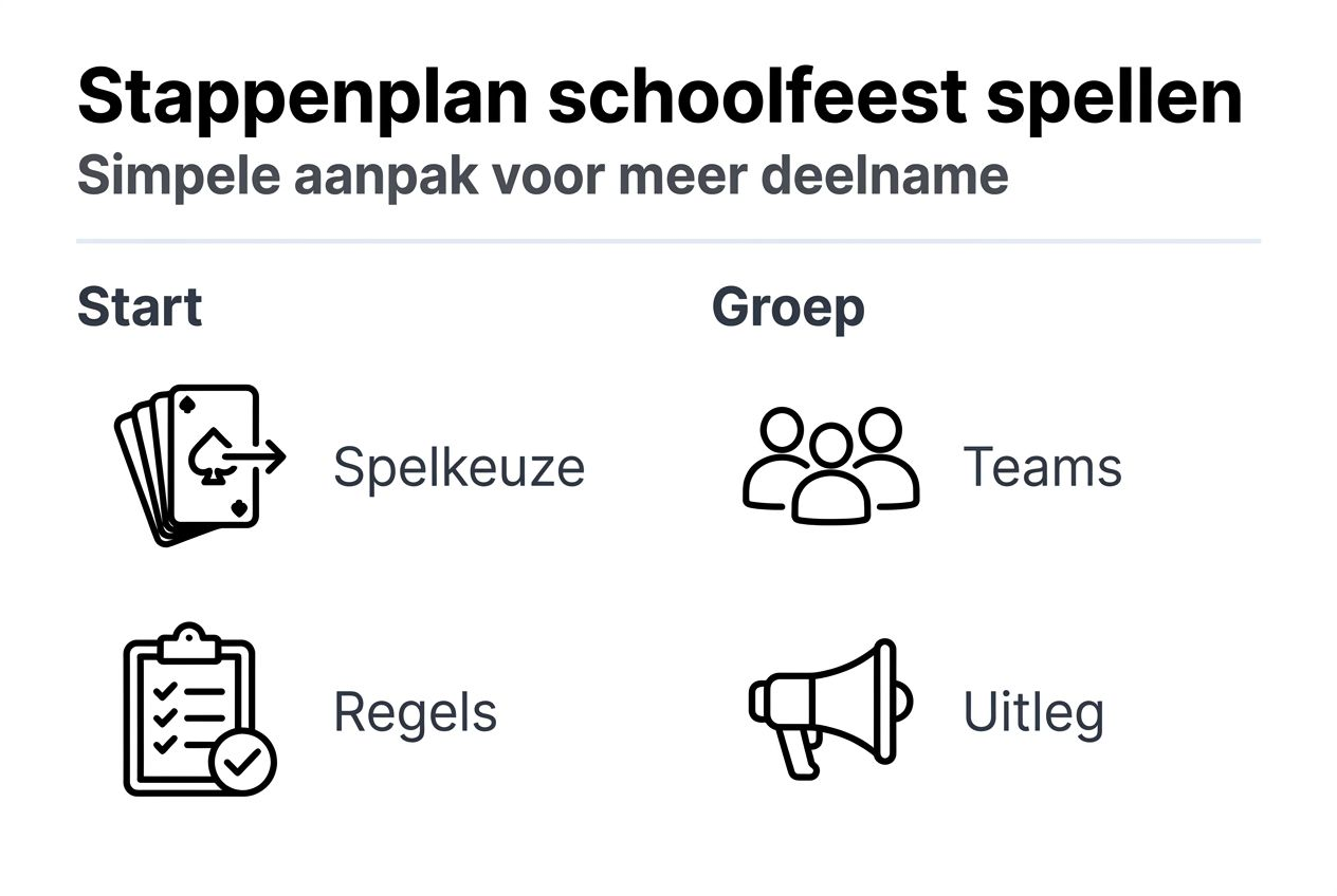 Overzicht: stappenplan voor spelletjes op het schoolfeest