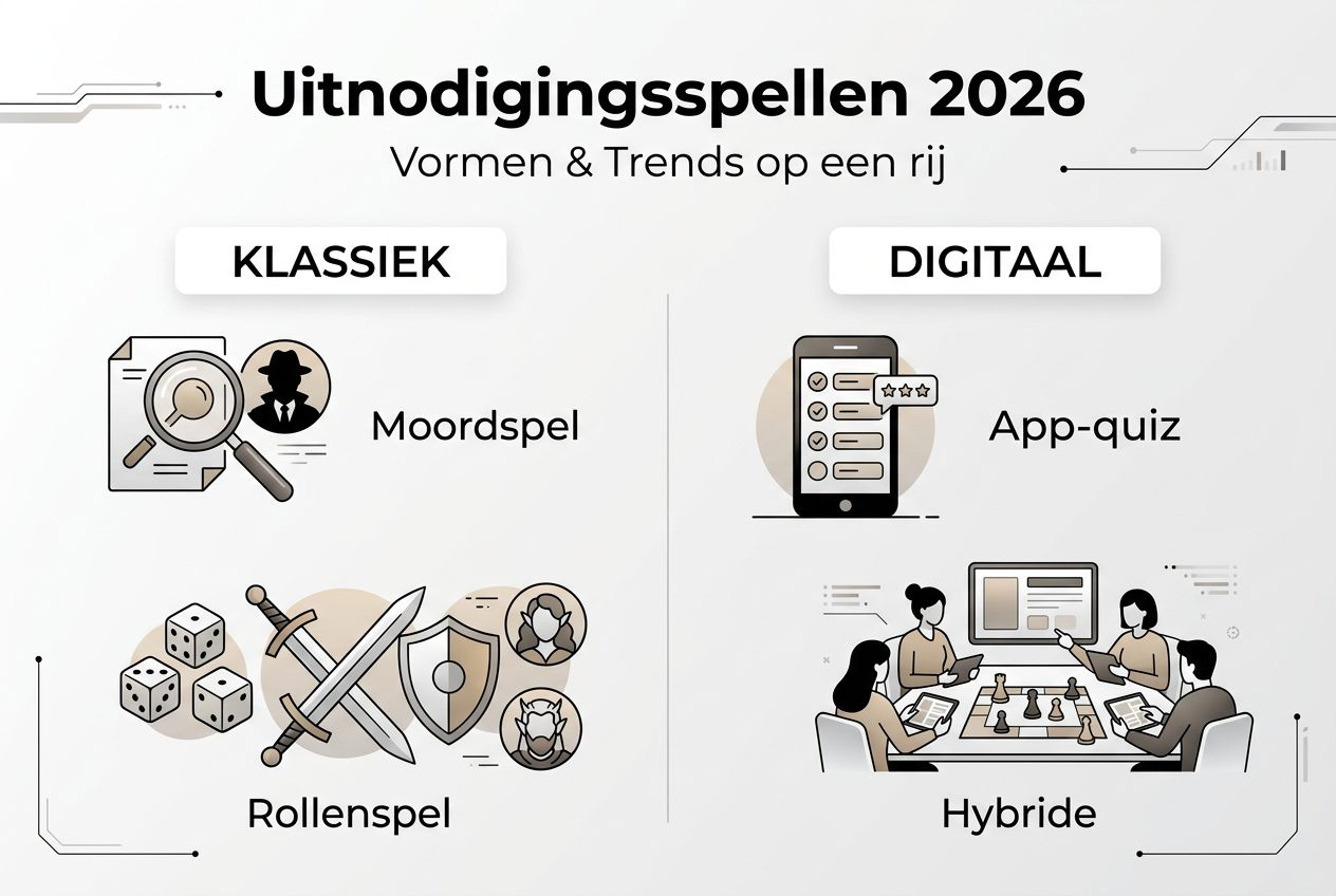 Infographic met verschillende soorten uitnodigingsspellen