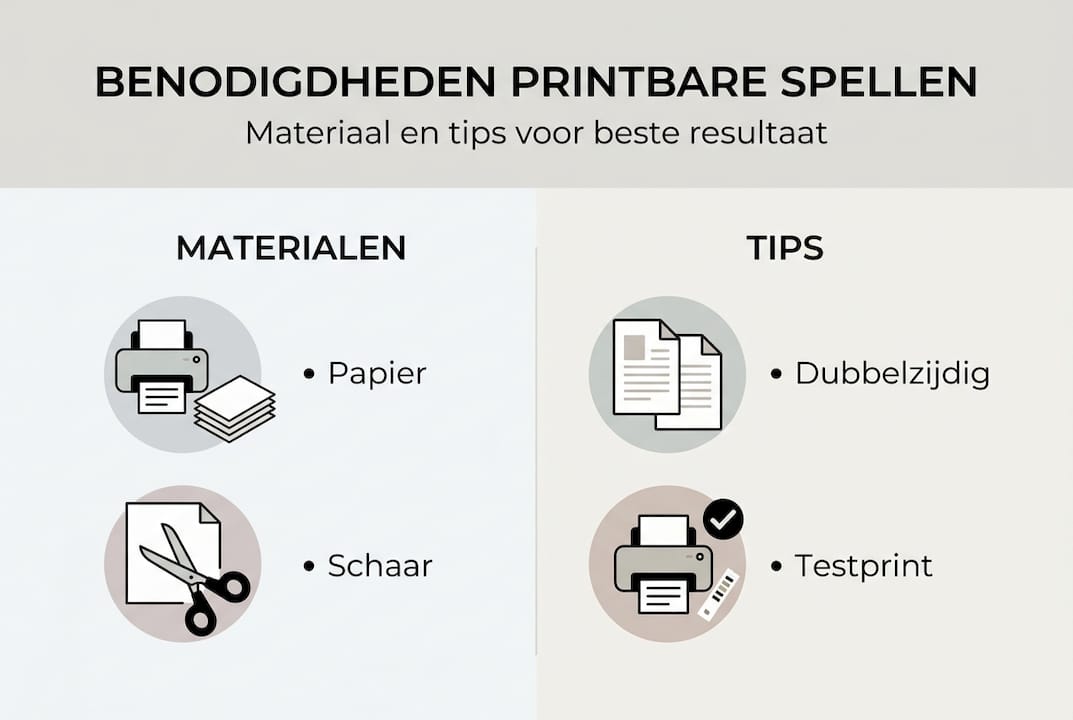 Infographic: wat heb je nodig voor het maken van printbare spelletjes?