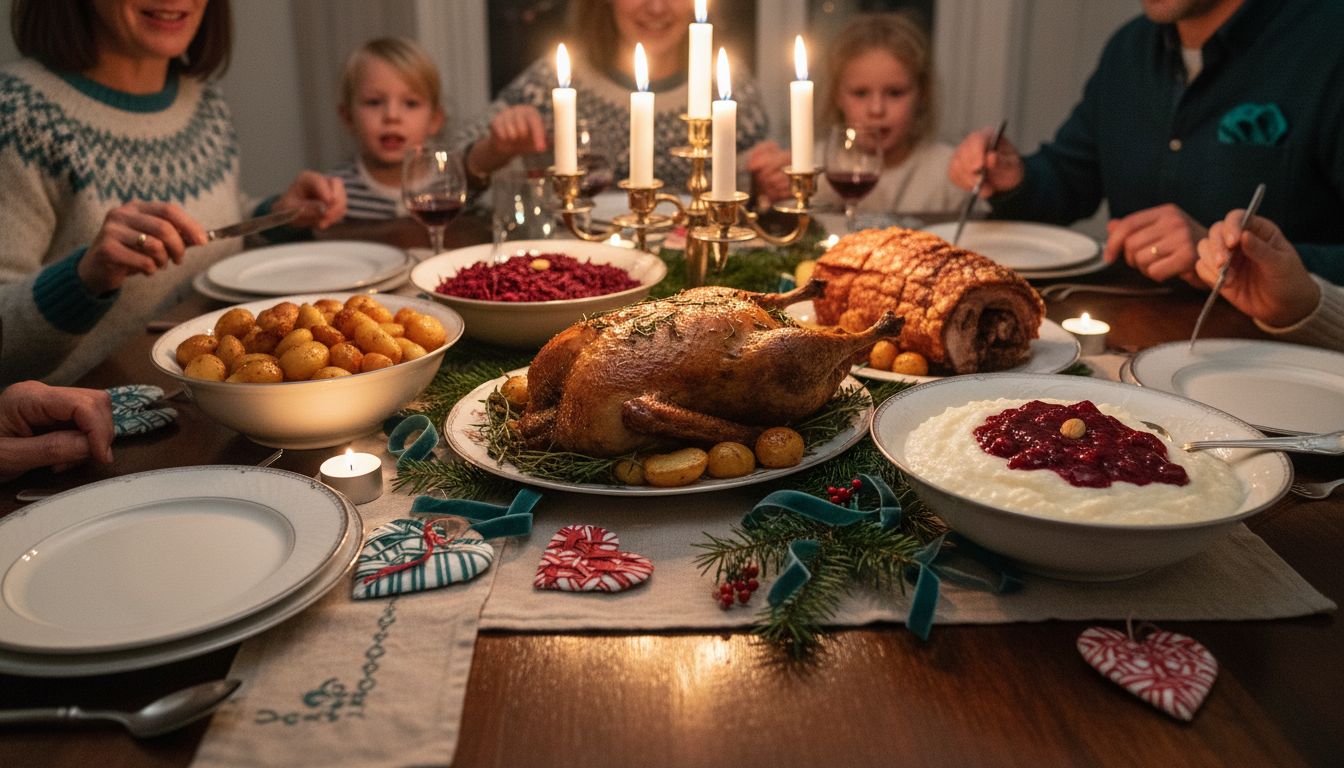 Traditional Danish Christmas dinner table