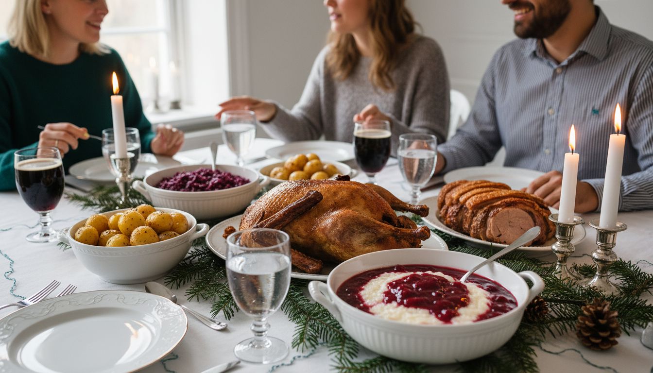 Traditional Danish Christmas dinner table