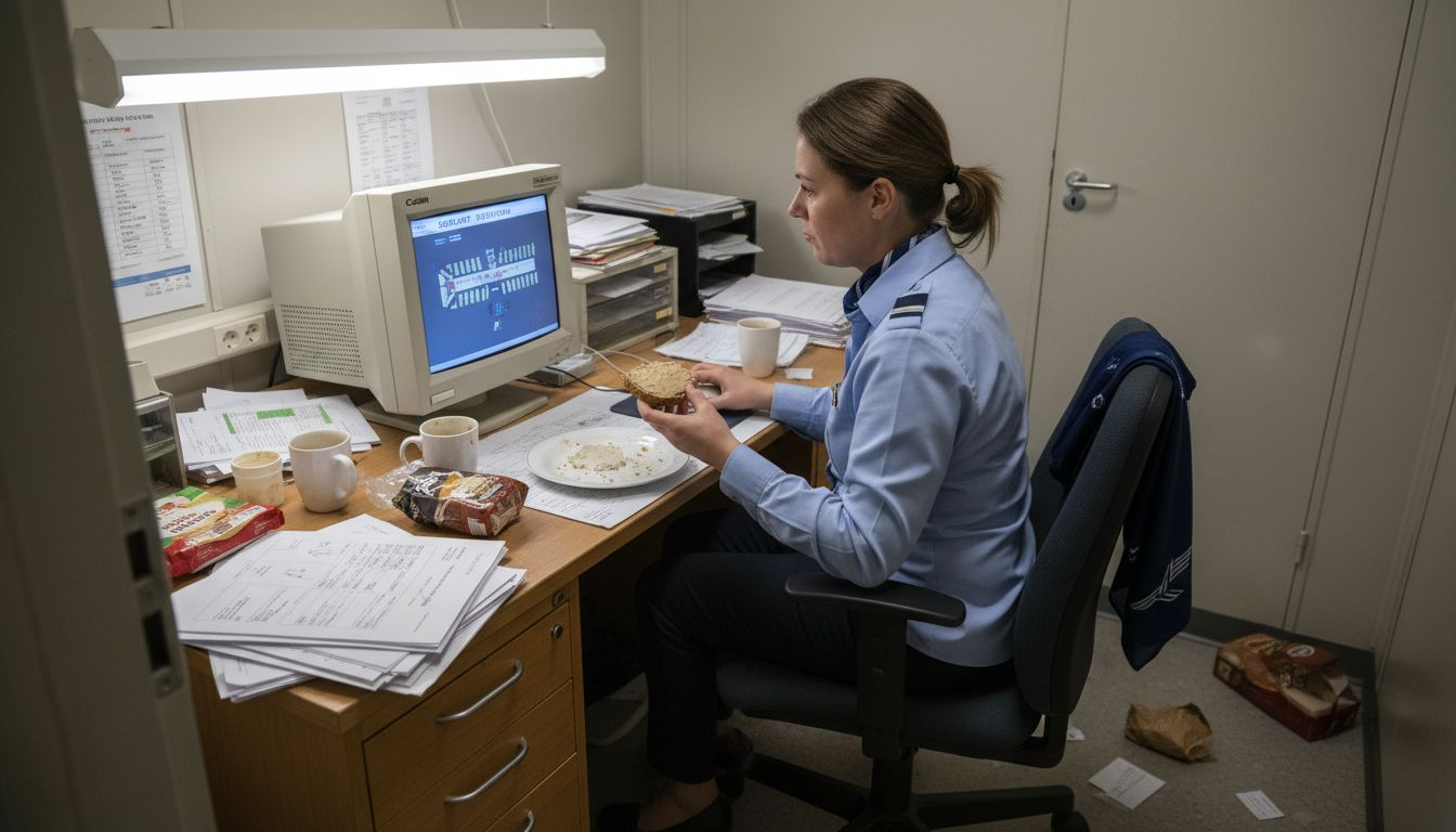 En medarbejder sidder ved computeren og opdaterer flypriser