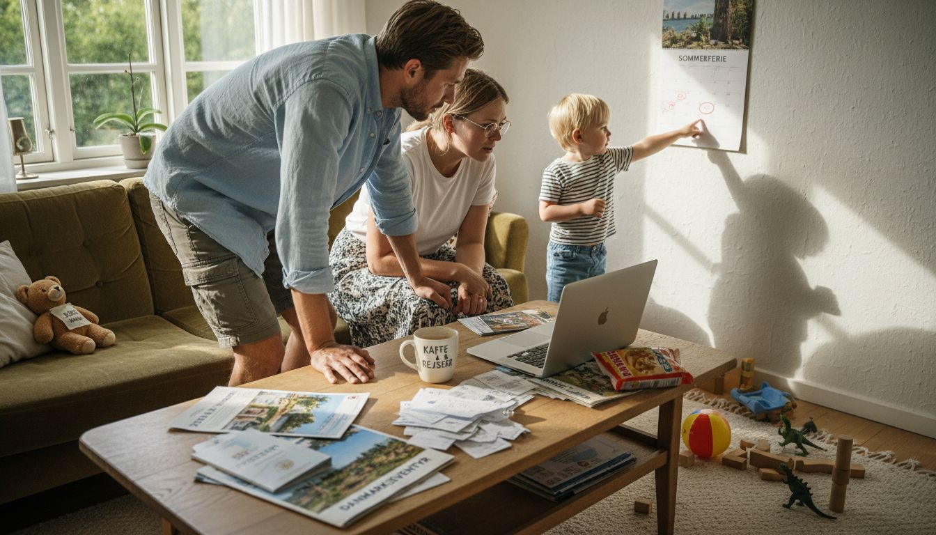 Familien lægger sommerens flyrejser sammen
