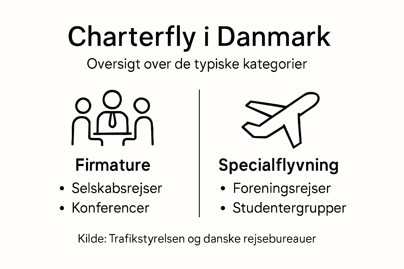 Oversigt: De mest populære charterflytyper i Danmark