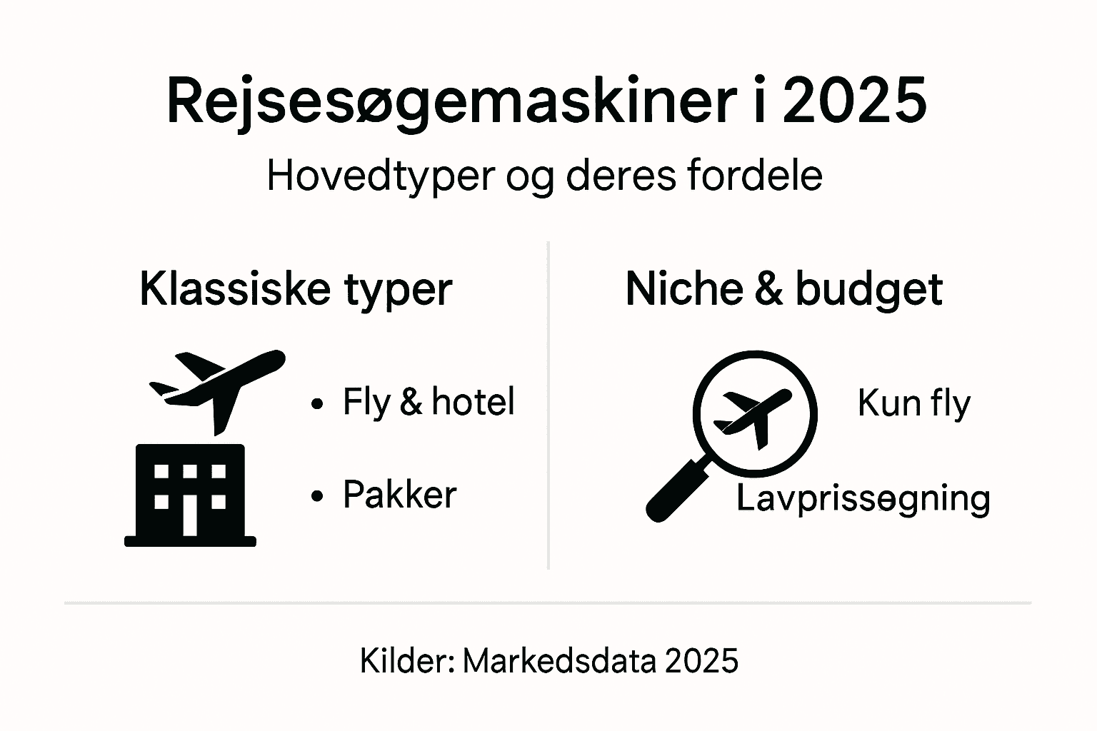 Grafisk overblik: De mest populære typer af rejsesøgemaskiner