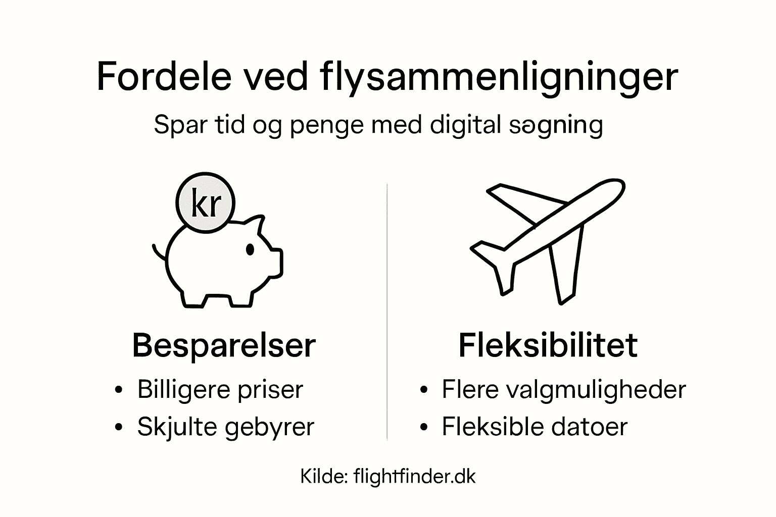 Grafisk oversigt: Derfor kan det betale sig at bruge flysammenligningssider