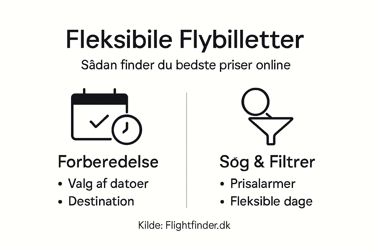 Grafik: Sådan finder du fleksible flybilletter – trin-for-trin guide