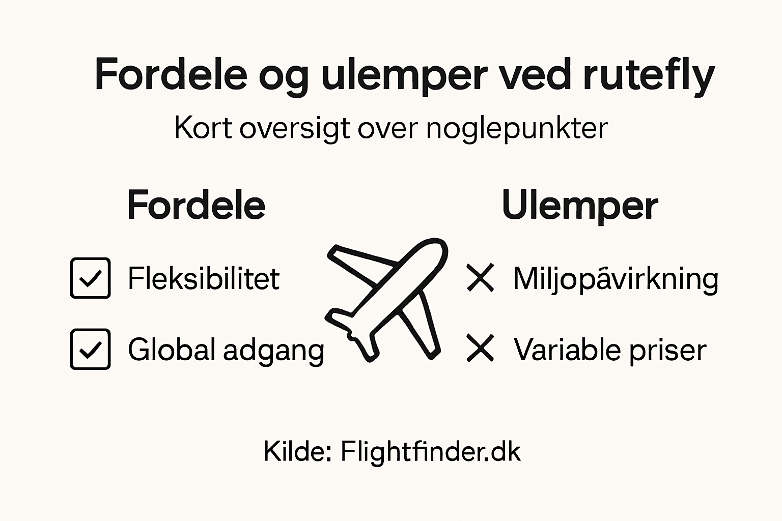 Oversigt: Fordele og ulemper ved rutefly