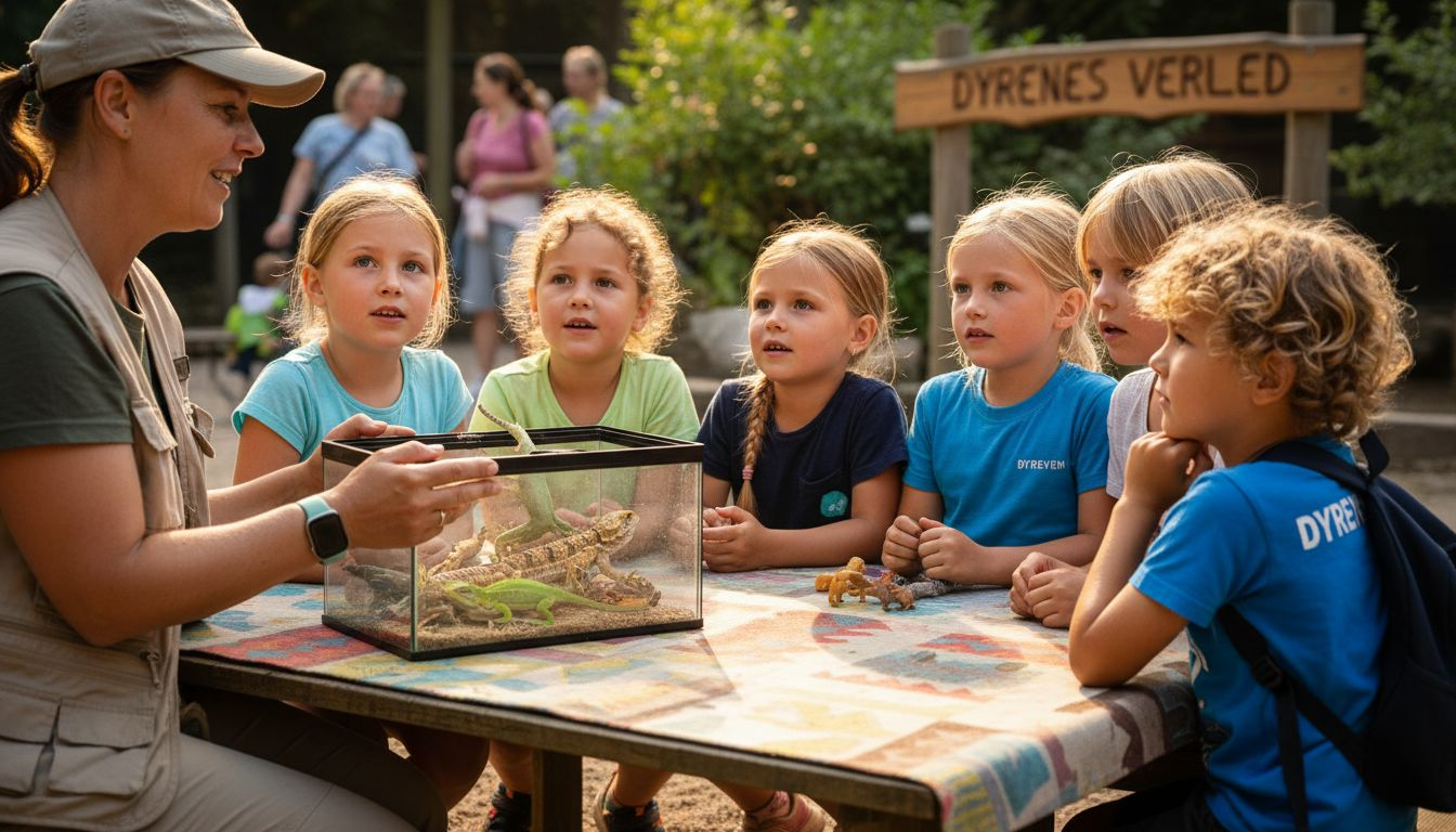 Børn er med til spændende læringsaktiviteter i zoologisk have