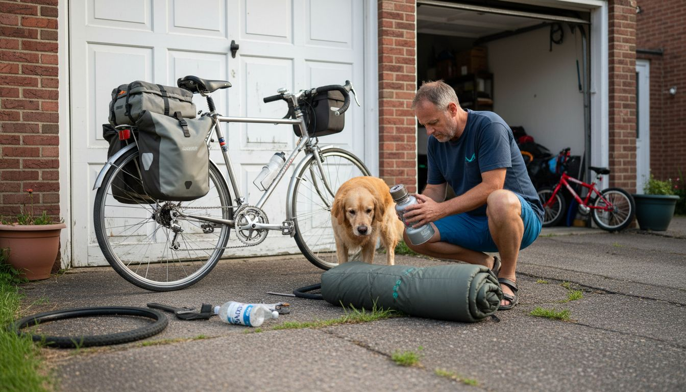 Gør cyklen klar til cykelferien ude i indkørslen