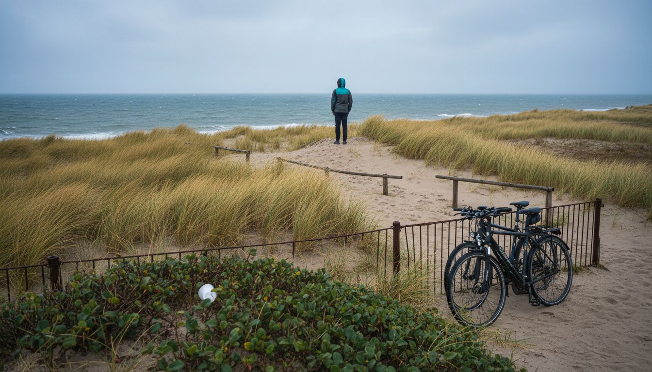 Går en tur gennem de danske klitter og langs kysten