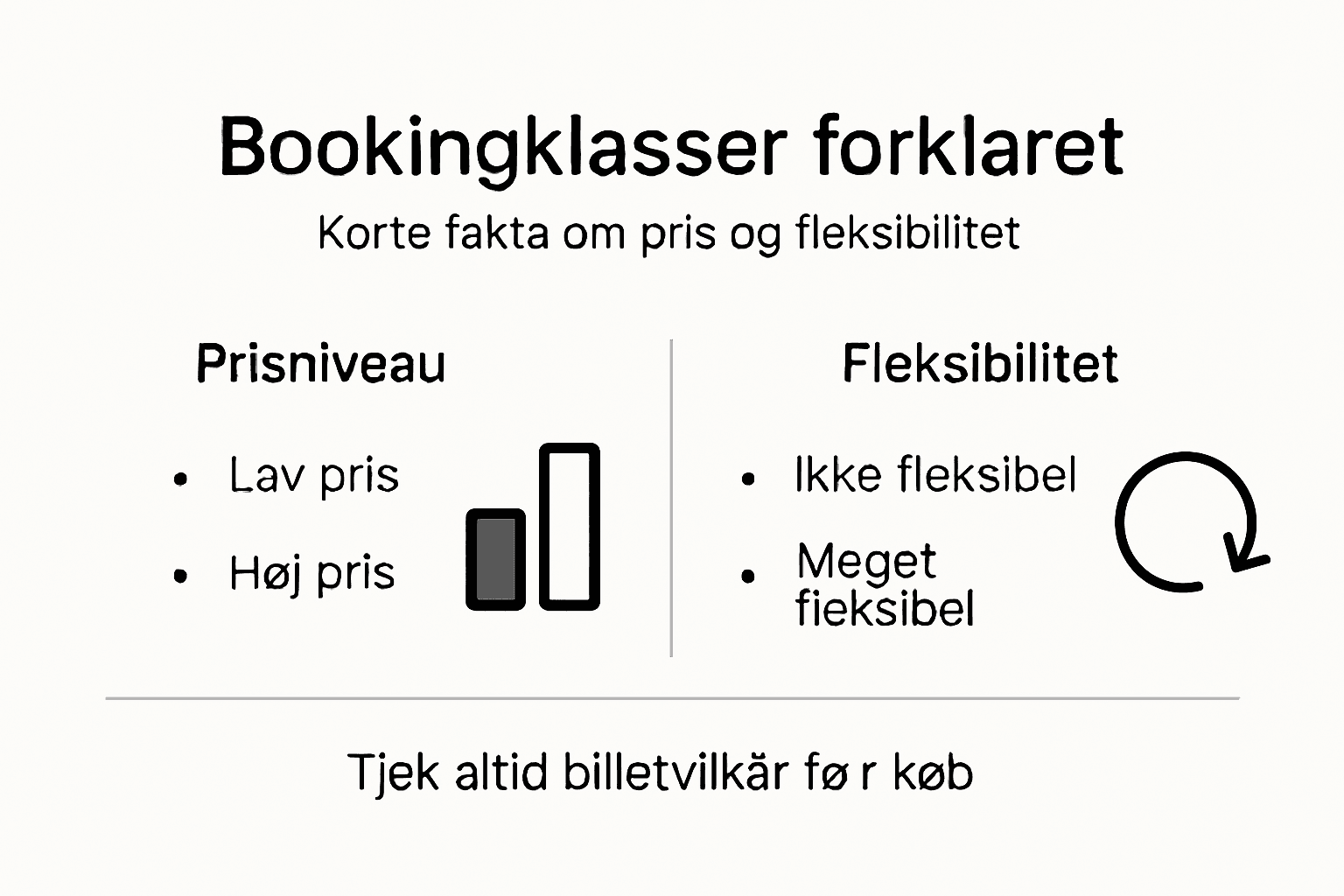 Oversigt: Bookingklasser, priser og hvor fleksibel din billet er