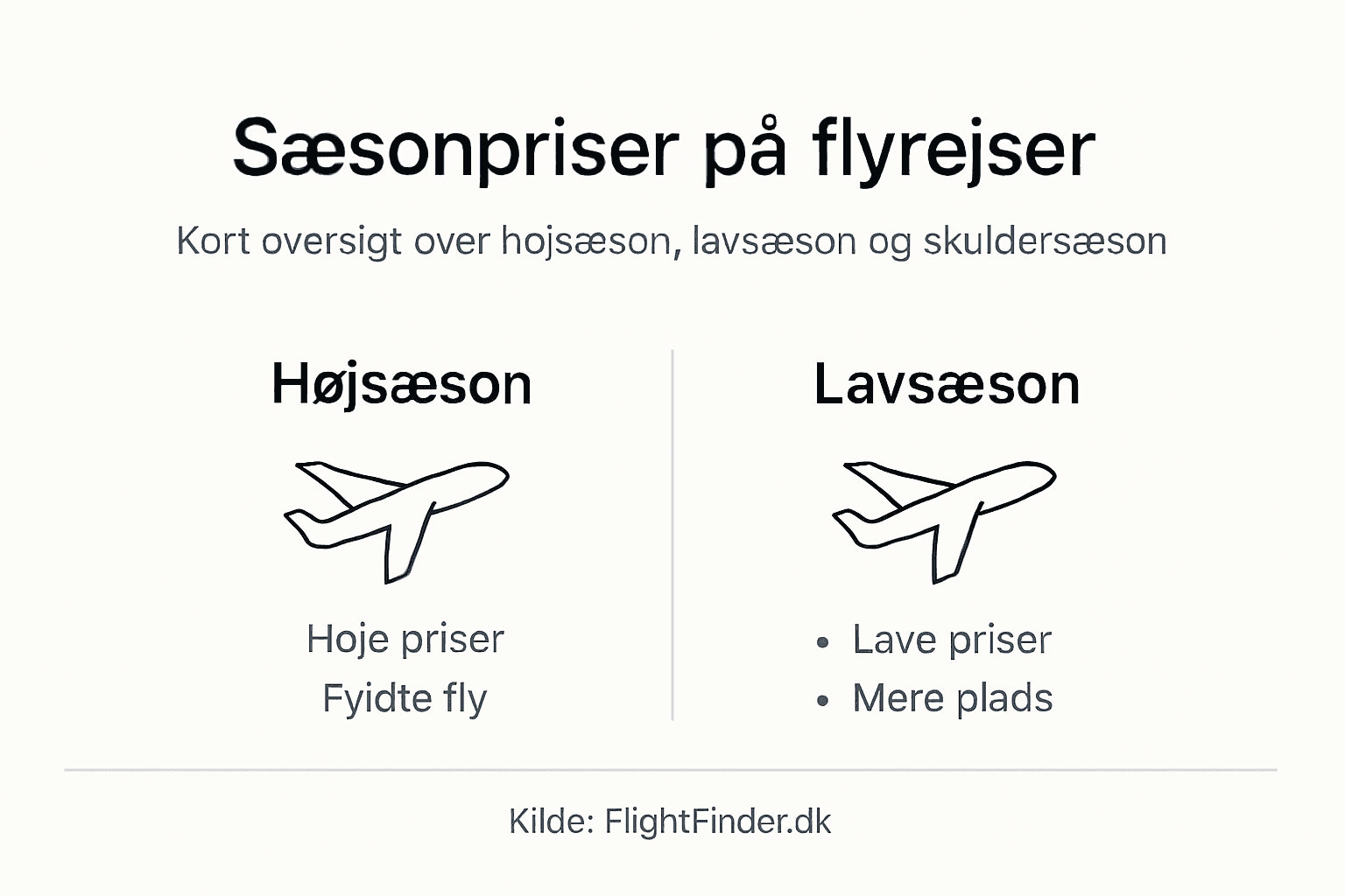 Grafisk oversigt over flypriser i løbet af året