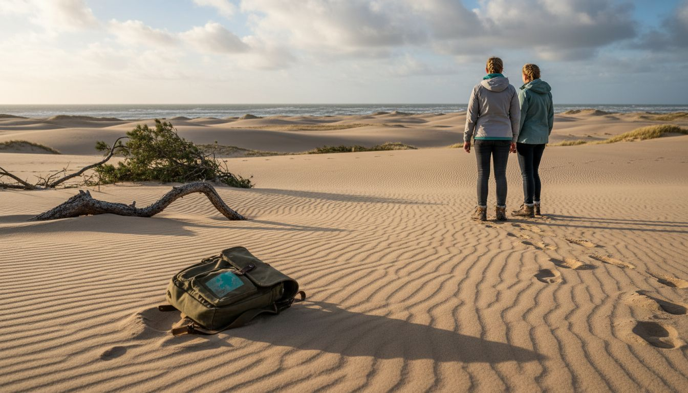 Vandrerne nyder udsigten over Thy’s imponerende klitlandskab