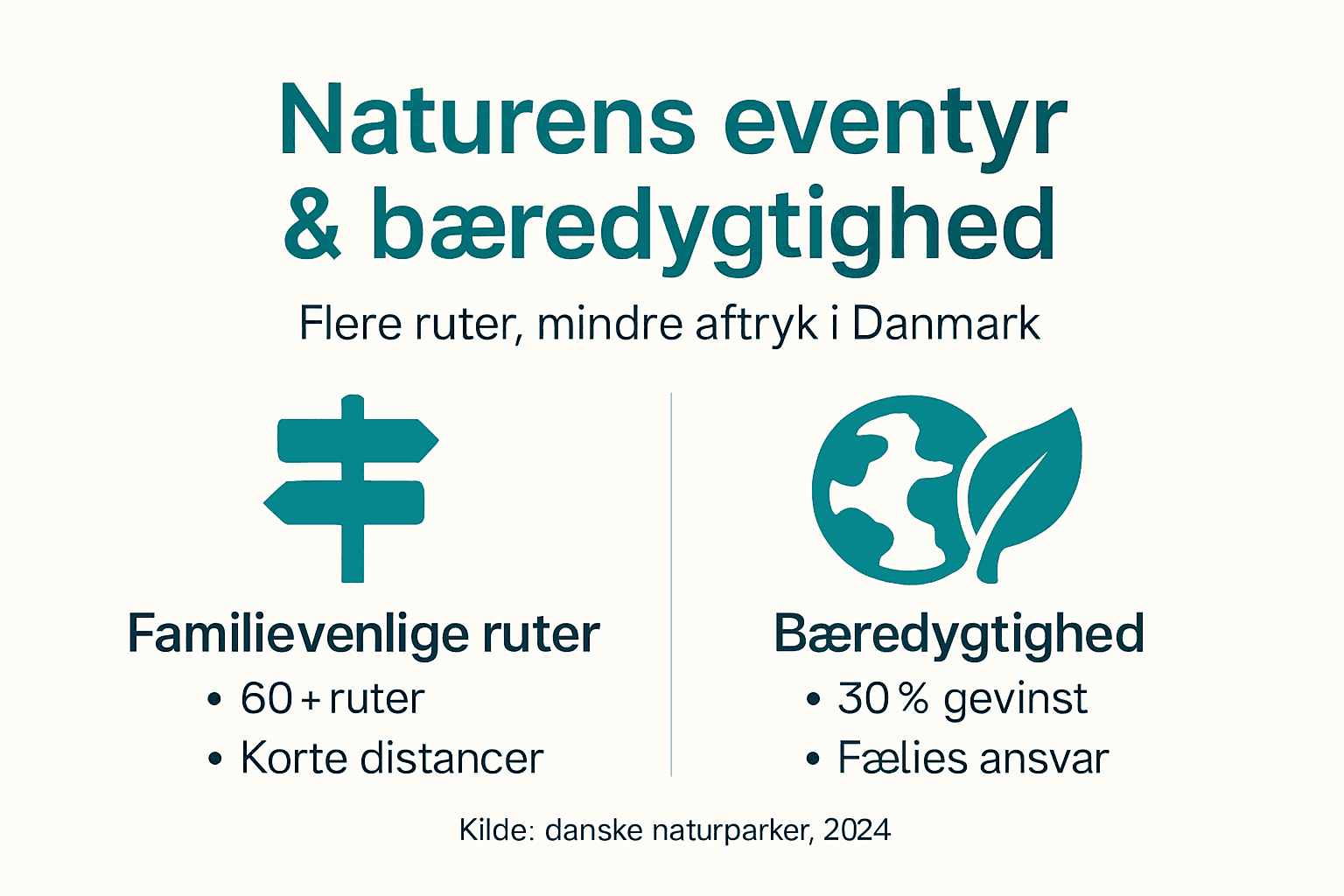 Visuel guide til grønne oplevelsesruter og unikke naturoplevelser